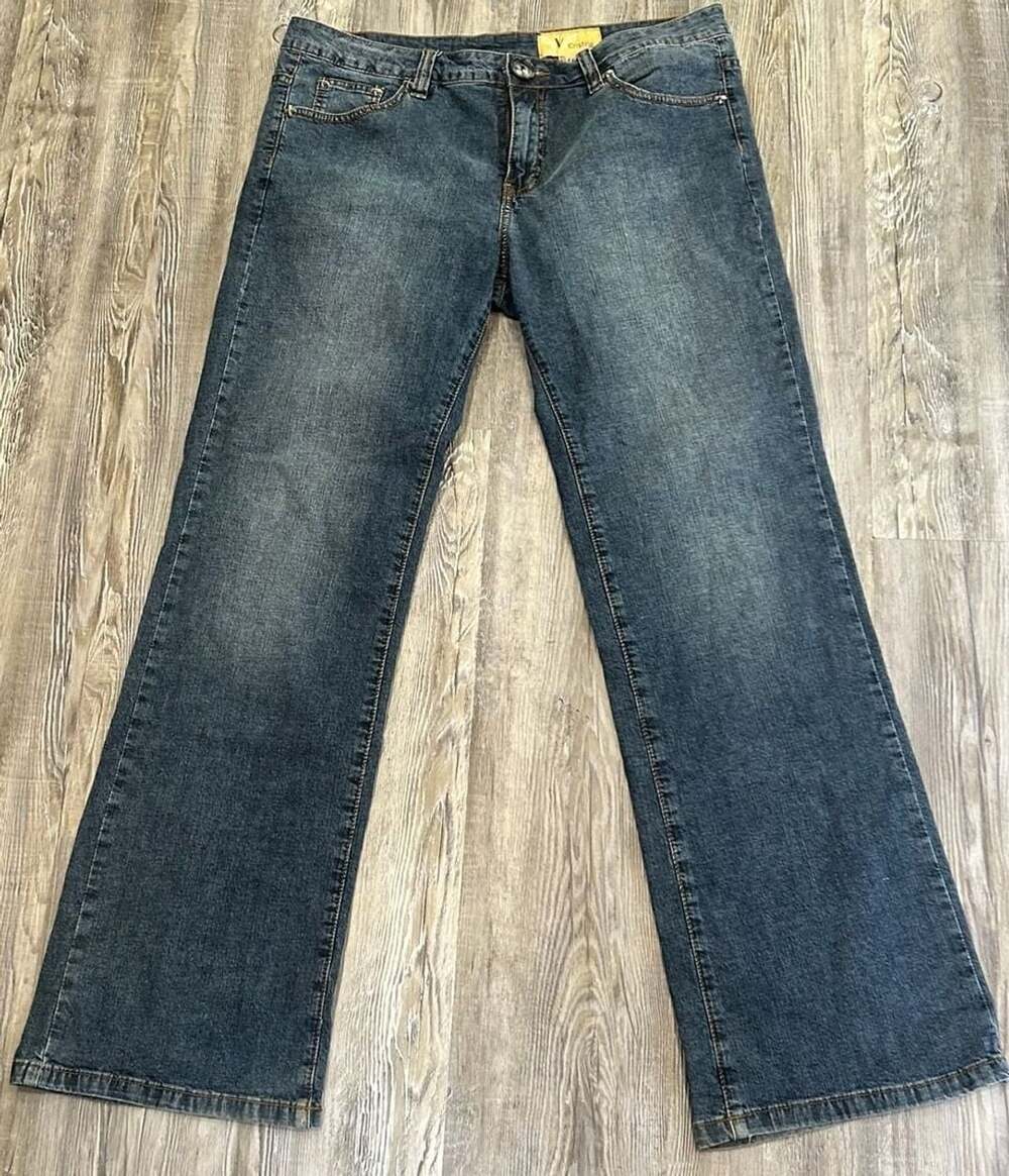 V Cristina Y2K Western Rhinestone Flare Jeans Sz 14
